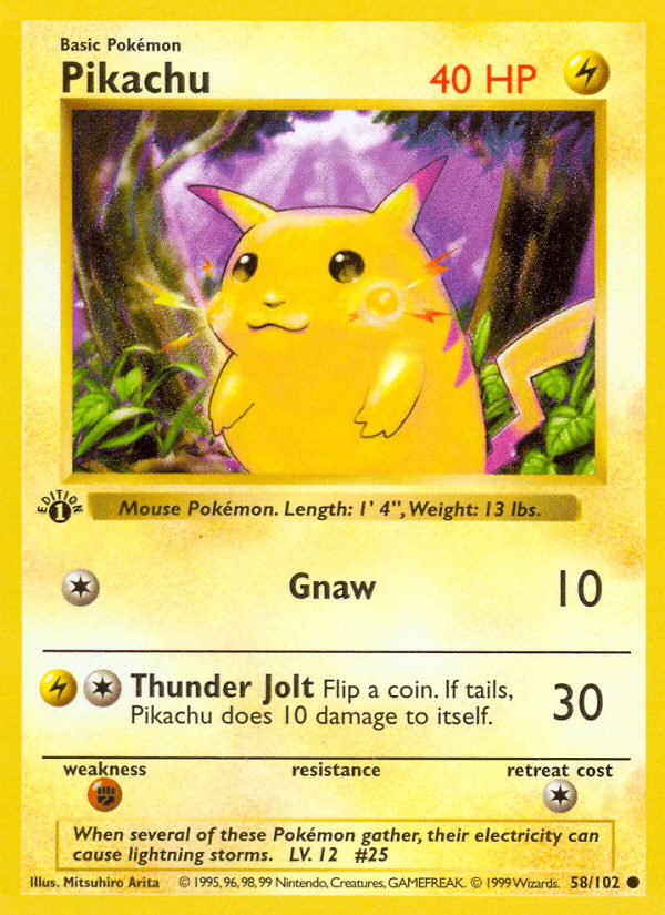 Pikachu, kortbilde fra pokemontcg.io