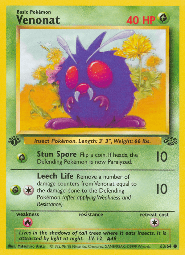 Venonat, kortbilde fra pokemontcg.io