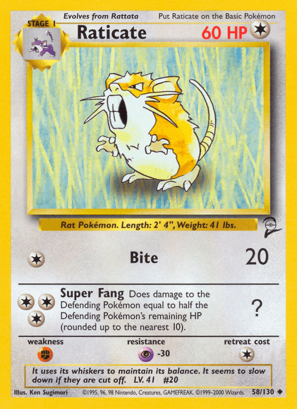 Raticate, kortbilde fra pokemontcg.io