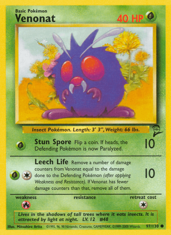 Venonat, kortbilde fra pokemontcg.io