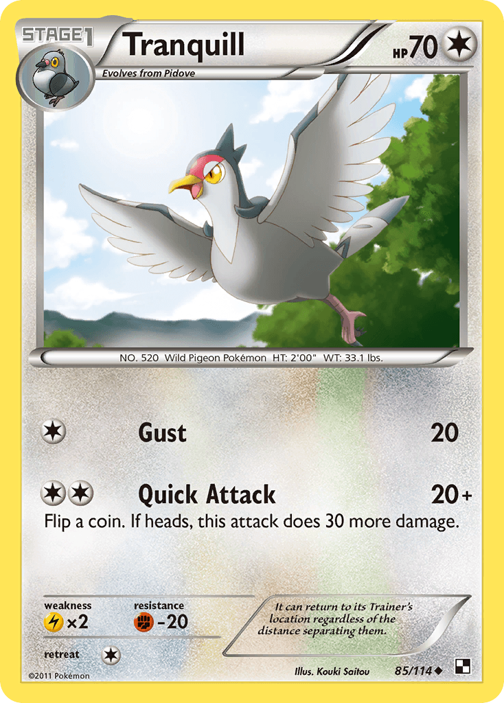 Tranquill, kortbilde fra pokemontcg.io