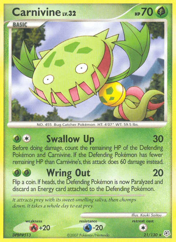 Carnivine, kortbilde fra pokemontcg.io