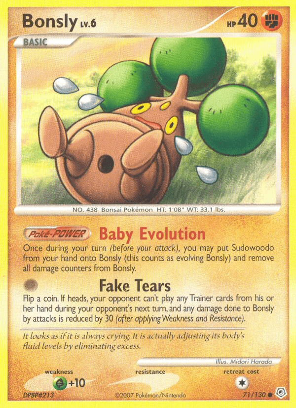 Bonsly, kortbilde fra pokemontcg.io