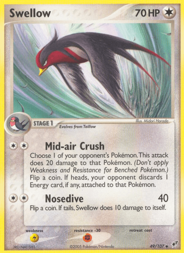 Swellow, kortbilde fra pokemontcg.io