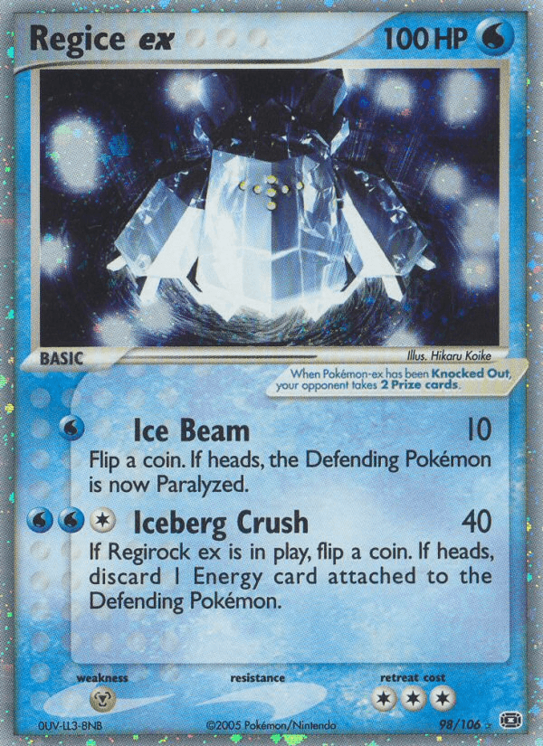Regice ex, kortbilde fra pokemontcg.io