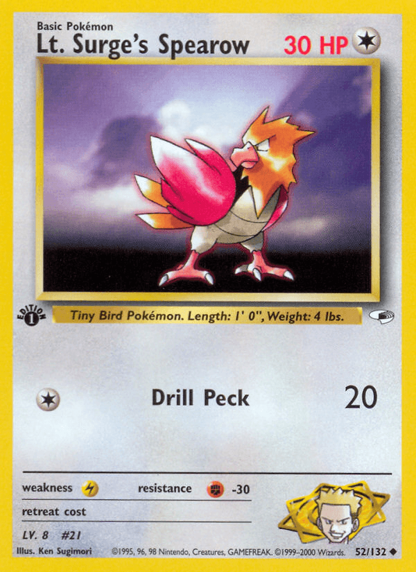 Lt. Surge's Spearow, kortbilde fra pokemontcg.io
