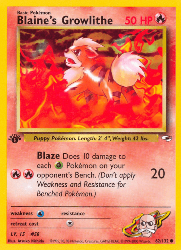 Blaine's Growlithe, kortbilde fra pokemontcg.io