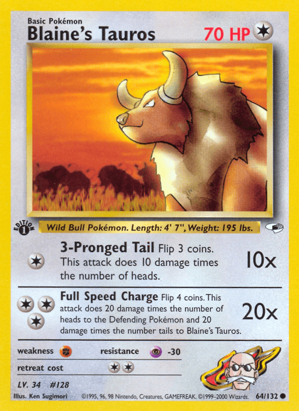 Blaine's Tauros, kortbilde fra pokemontcg.io