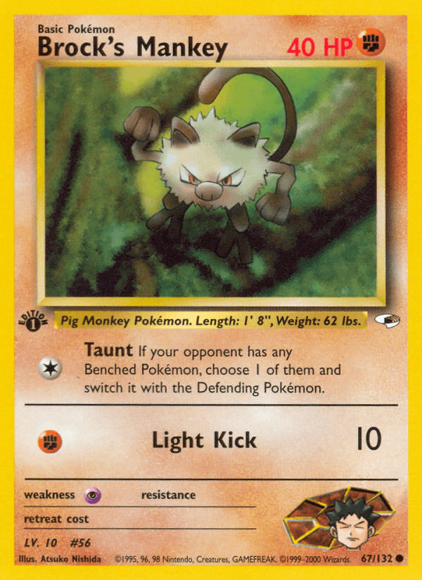 Brock's Mankey, kortbilde fra pokemontcg.io