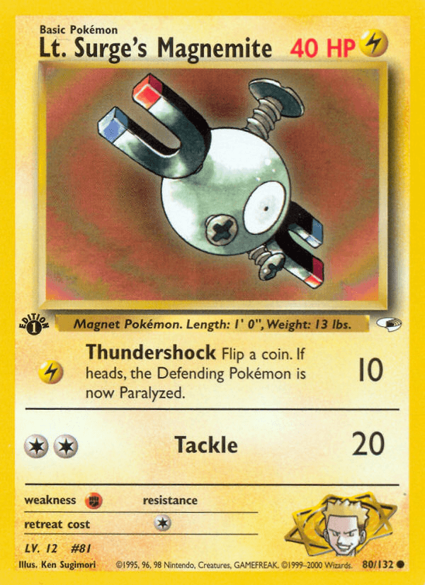 Lt. Surge's Magnemite, kortbilde fra pokemontcg.io