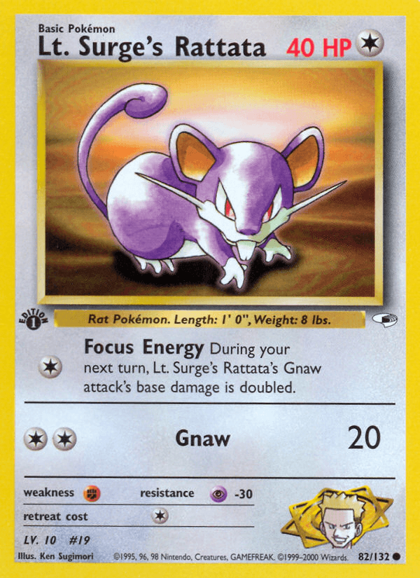 Lt. Surge's Rattata, kortbilde fra pokemontcg.io
