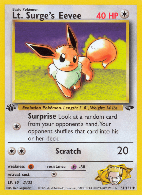 Lt. Surge's Eevee, kortbilde fra pokemontcg.io