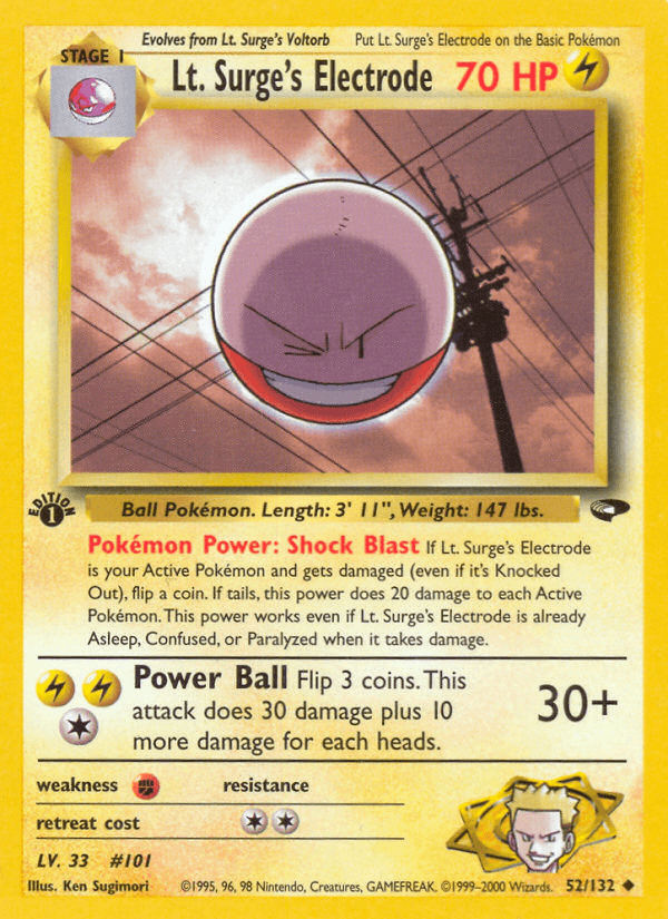 Lt. Surge's Electrode, kortbilde fra pokemontcg.io