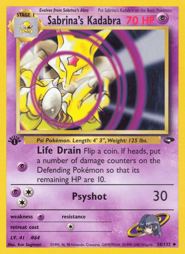 Sabrina's Kadabra, kortbilde fra pokemontcg.io