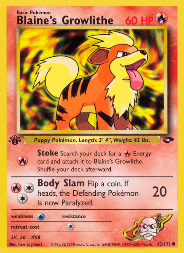 Blaine's Growlithe, kortbilde fra pokemontcg.io