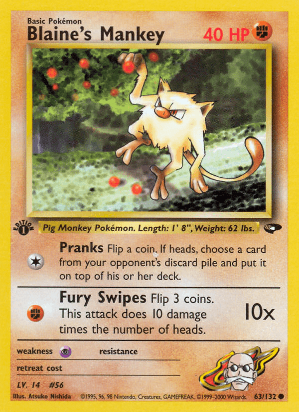 Blaine's Mankey, kortbilde fra pokemontcg.io