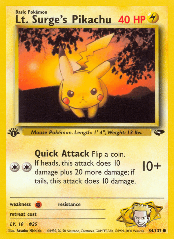 Lt. Surge's Pikachu, kortbilde fra pokemontcg.io