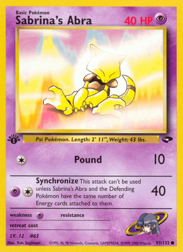 Sabrina's Abra, kortbilde fra pokemontcg.io