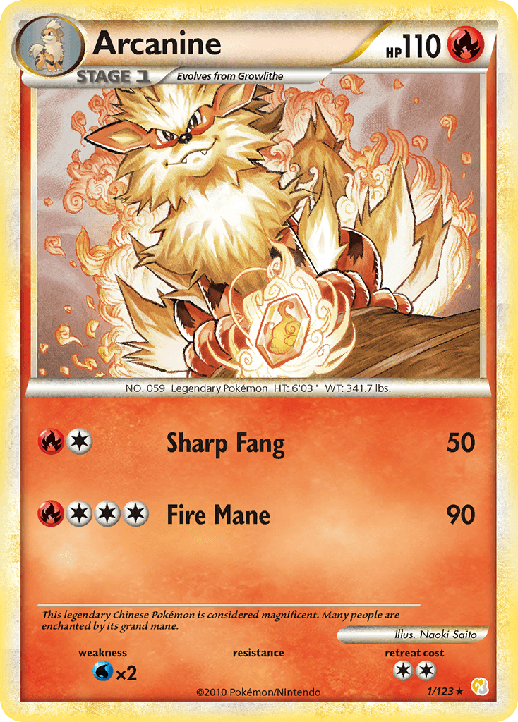 Arcanine, kortbilde fra pokemontcg.io