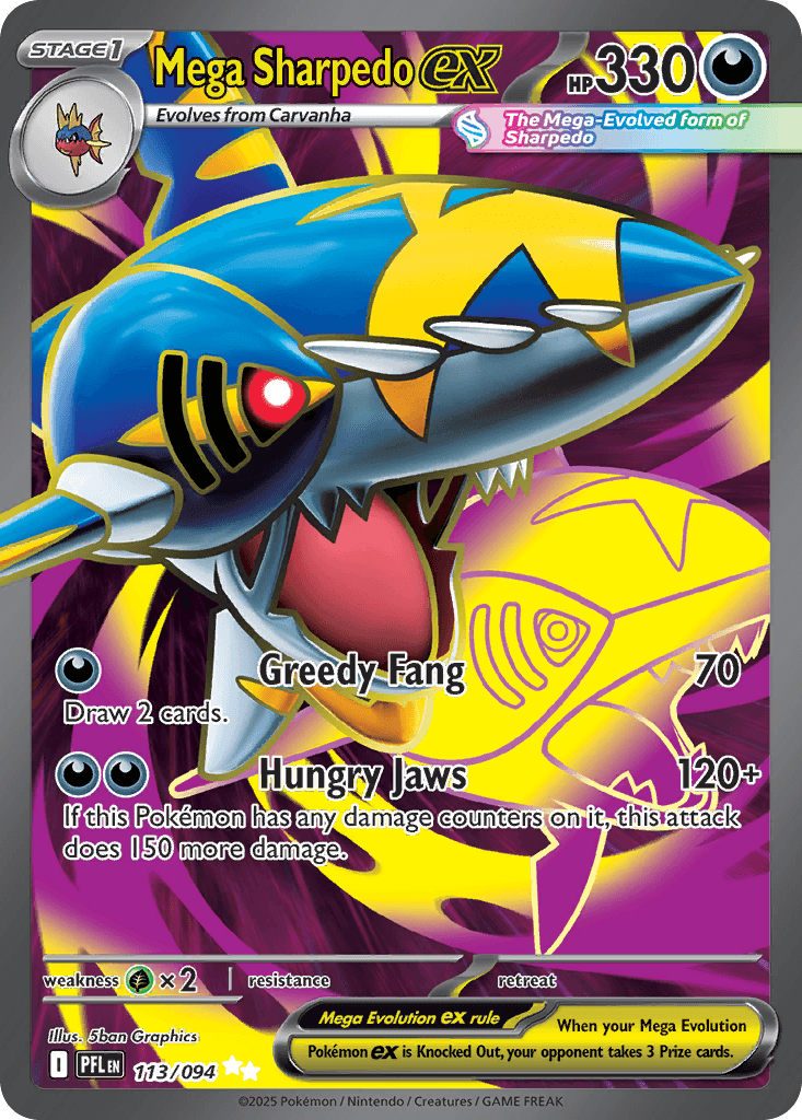 Mega Sharpedo ex, kortbilde fra pokemontcg.io