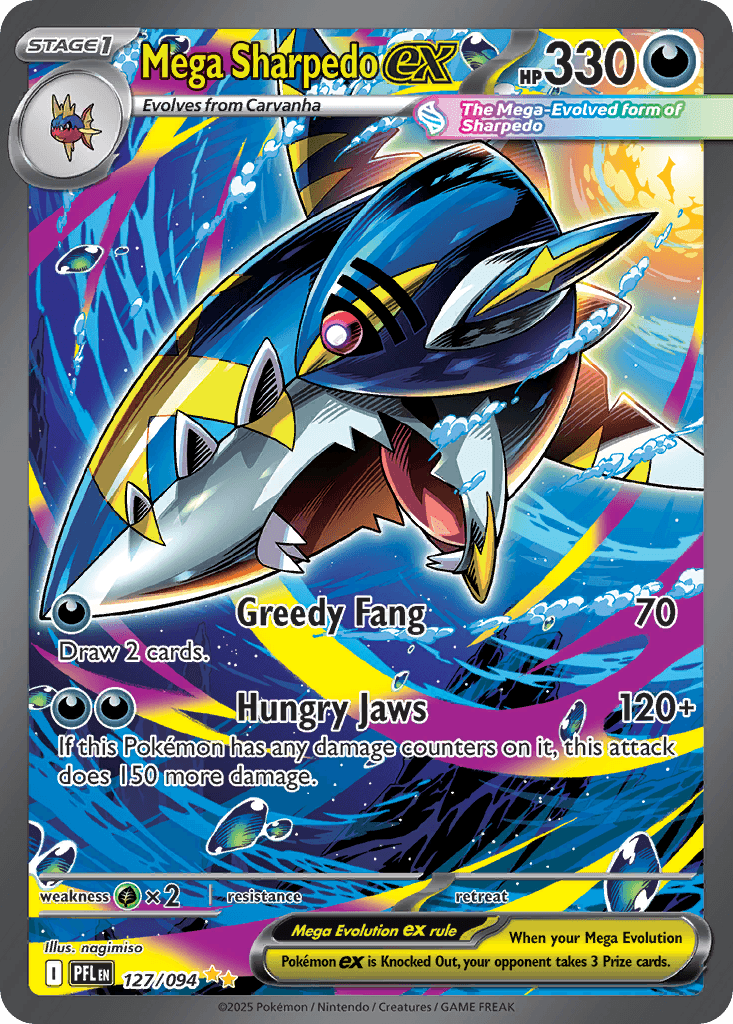 Mega Sharpedo ex, kortbilde fra pokemontcg.io