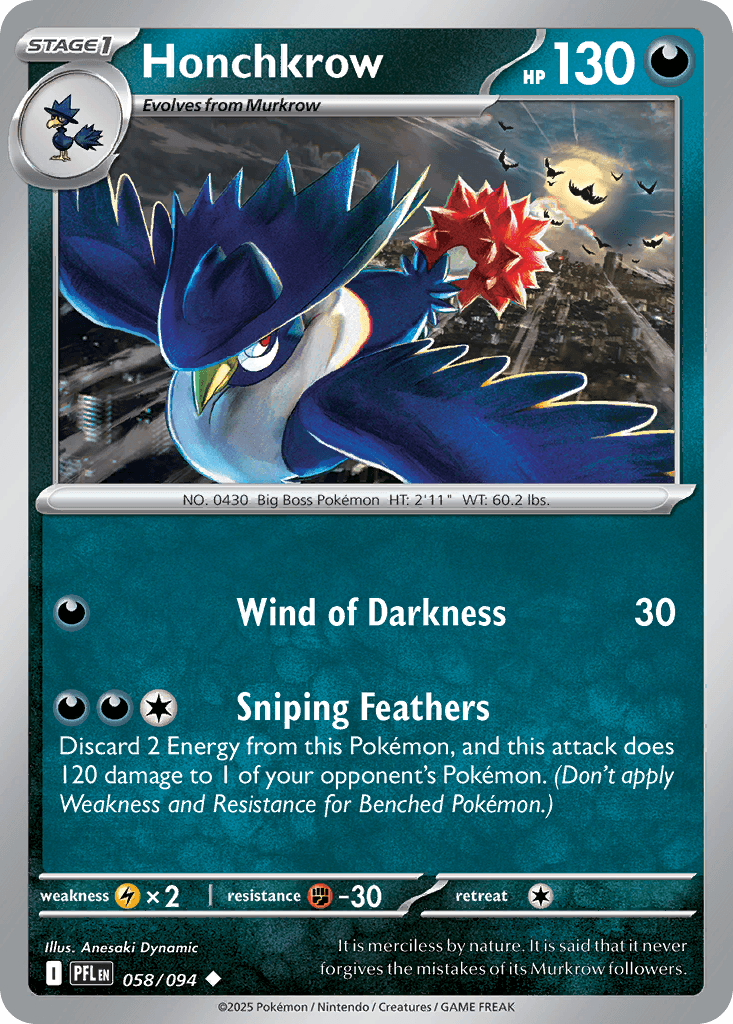 Honchkrow, kortbilde fra pokemontcg.io