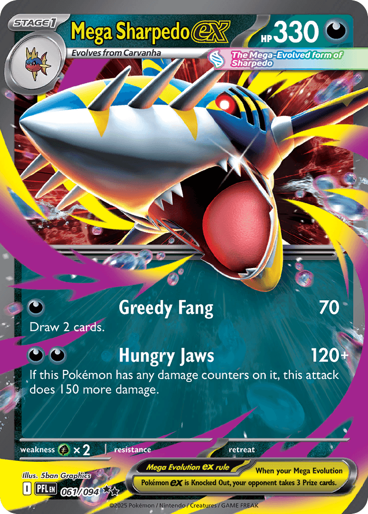 Mega Sharpedo ex, kortbilde fra pokemontcg.io