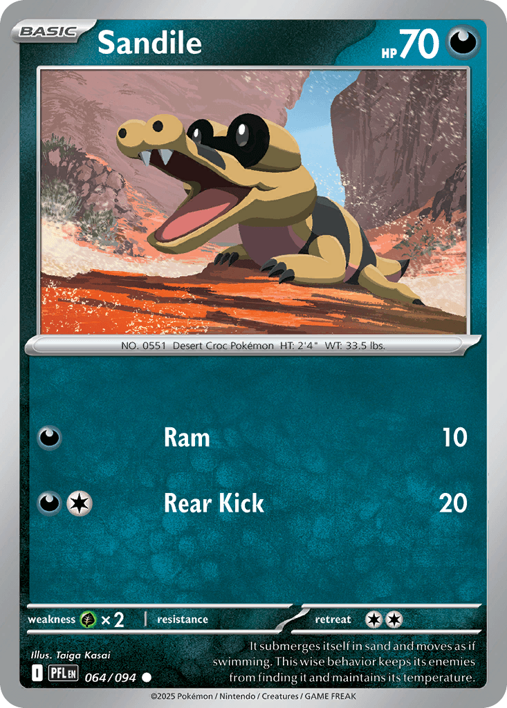 Sandile, kortbilde fra pokemontcg.io
