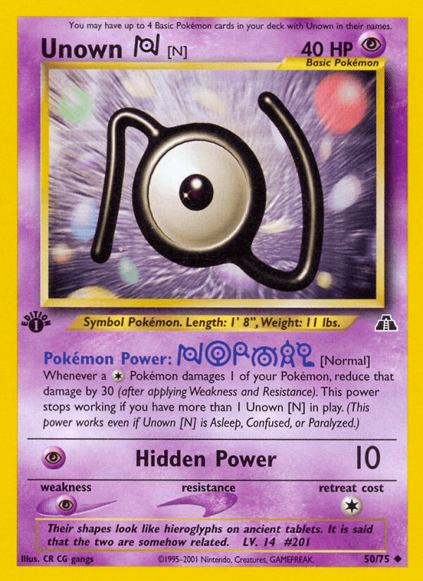 Unown [N], kortbilde fra pokemontcg.io