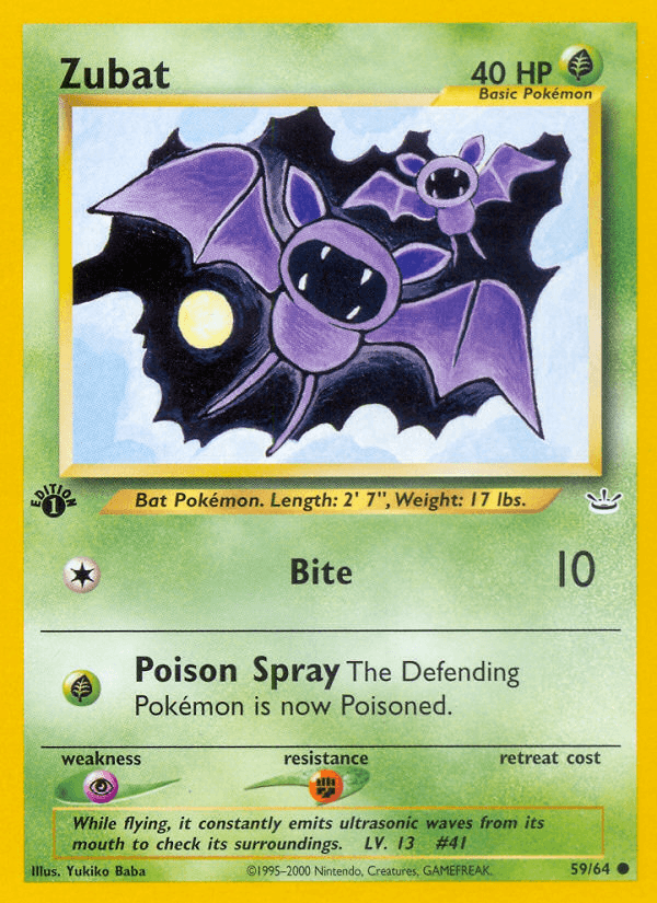 Zubat, kortbilde fra pokemontcg.io