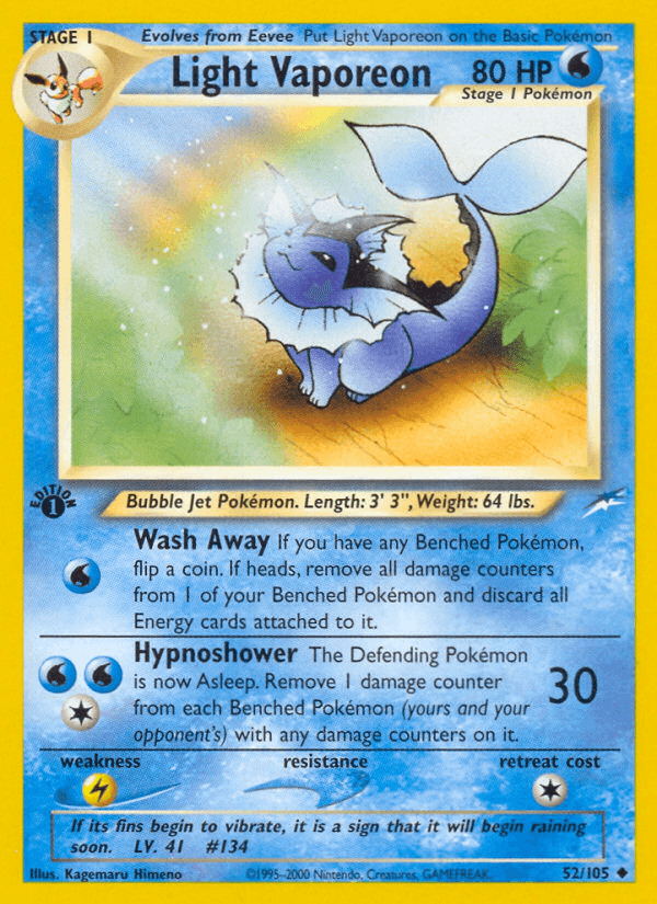 Light Vaporeon, kortbilde fra pokemontcg.io