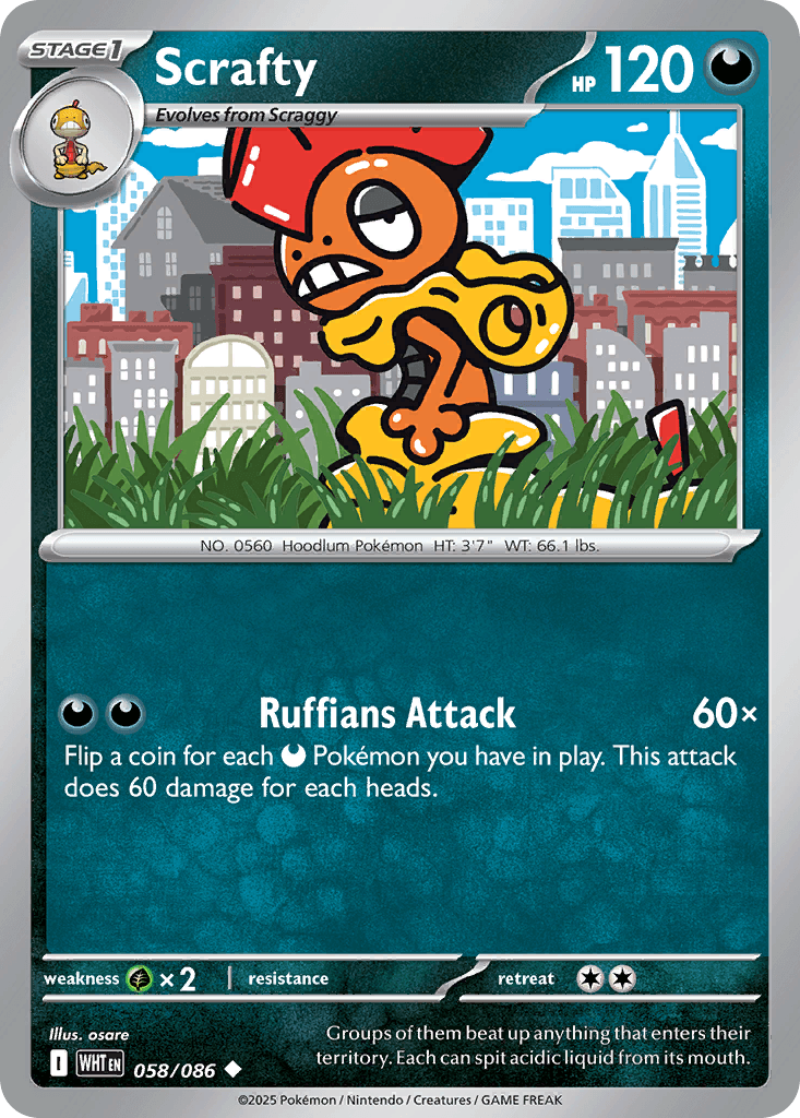 Scrafty, kortbilde fra pokemontcg.io