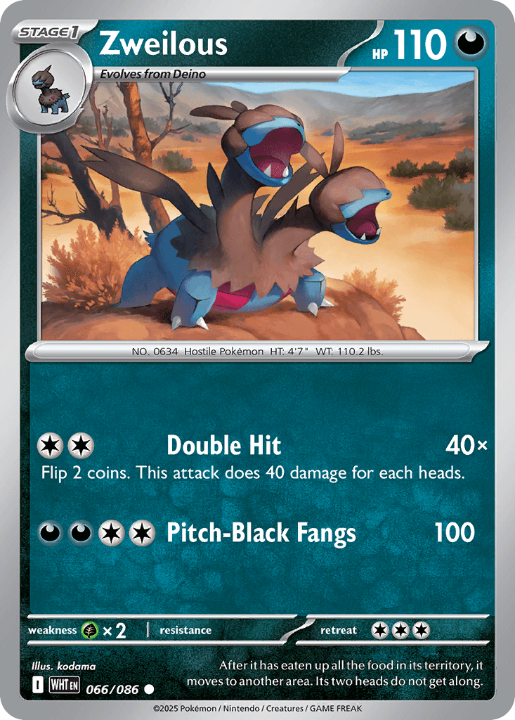 Zweilous, kortbilde fra pokemontcg.io