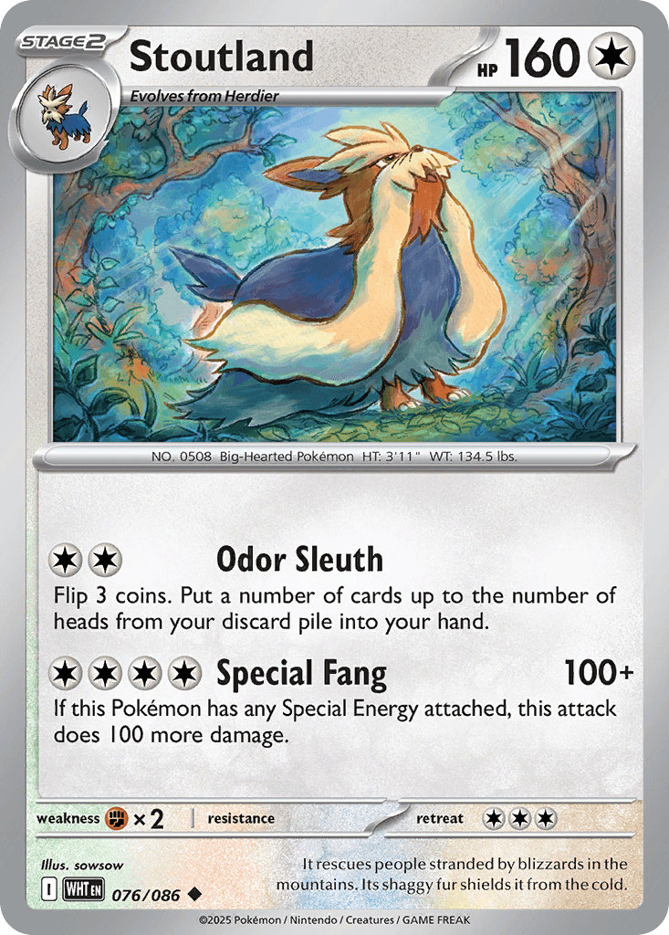 Stoutland, kortbilde fra pokemontcg.io