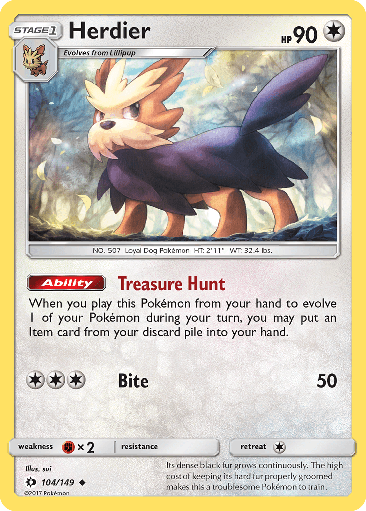 Herdier, kortbilde fra pokemontcg.io