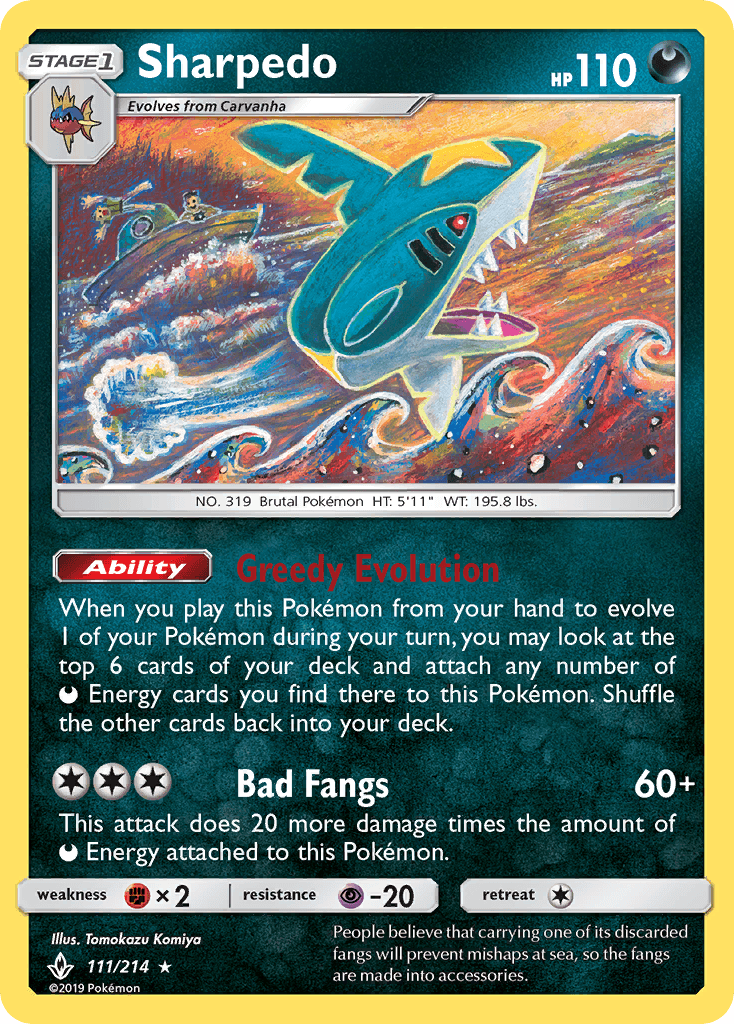 Sharpedo, kortbilde fra pokemontcg.io