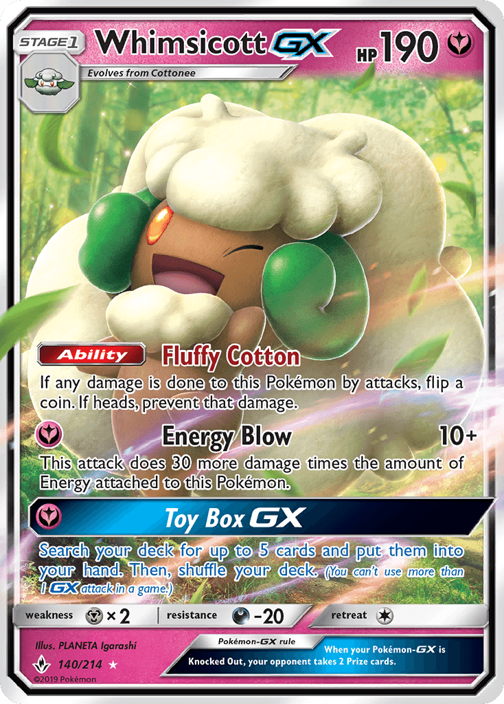 Whimsicott-GX, kortbilde fra pokemontcg.io