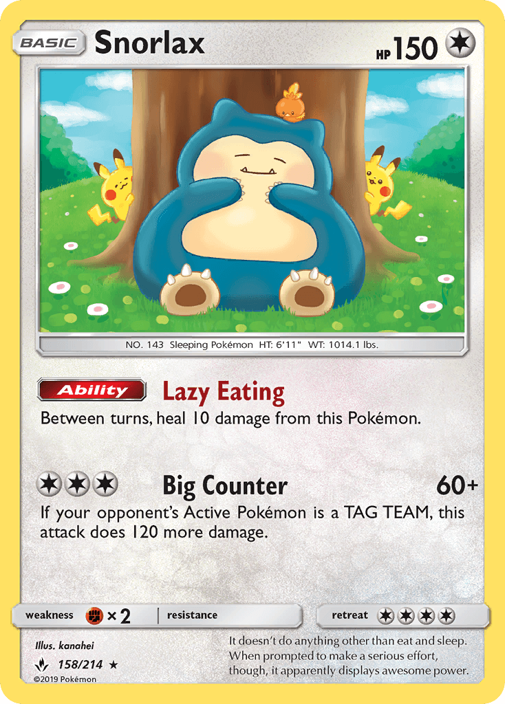 Snorlax, kortbilde fra pokemontcg.io