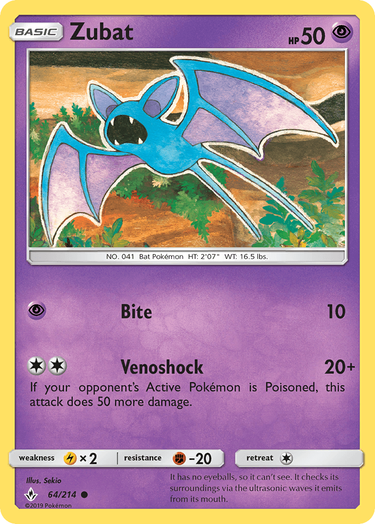 Zubat, kortbilde fra pokemontcg.io