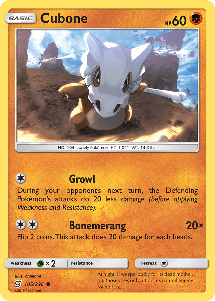 Cubone, kortbilde fra pokemontcg.io