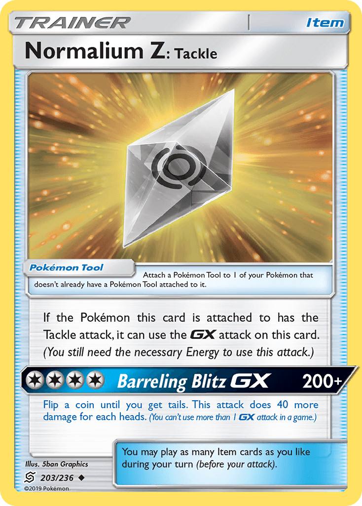 Normalium Z: Tackle, kortbilde fra pokemontcg.io