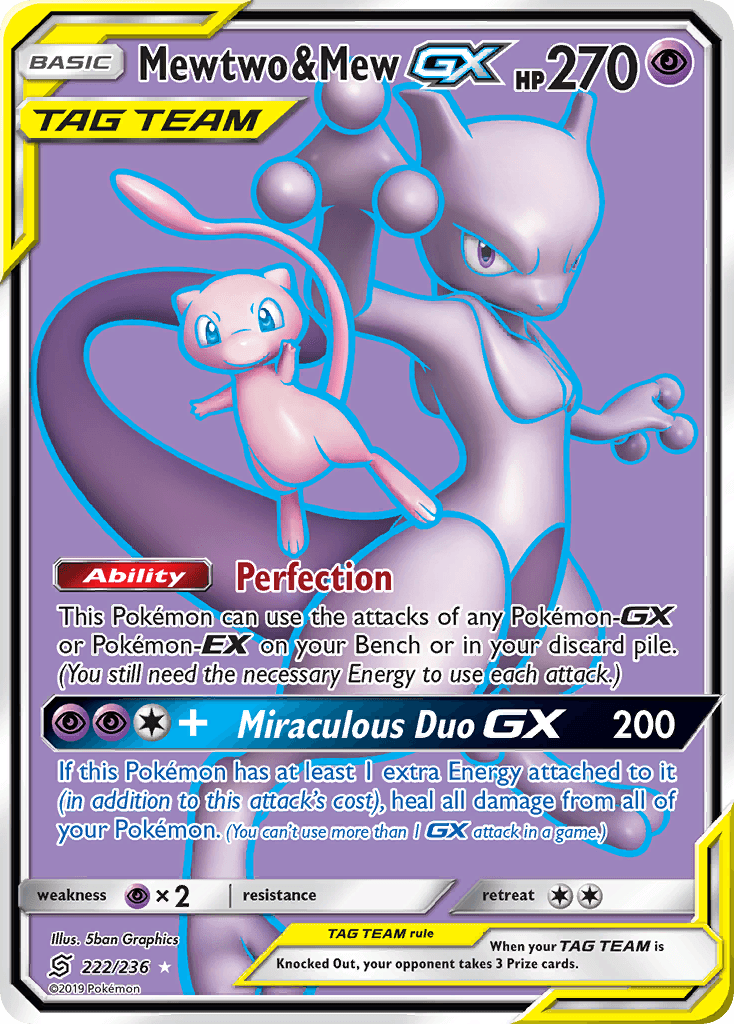 Mewtwo & Mew-GX, kortbilde fra pokemontcg.io
