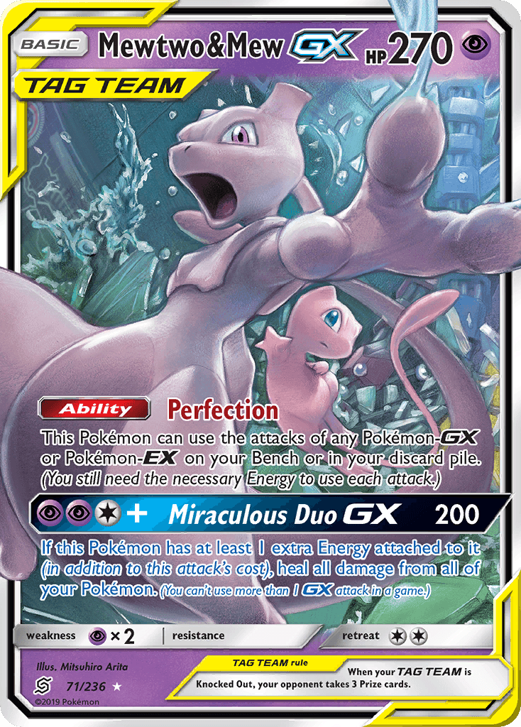 Mewtwo & Mew-GX, kortbilde fra pokemontcg.io
