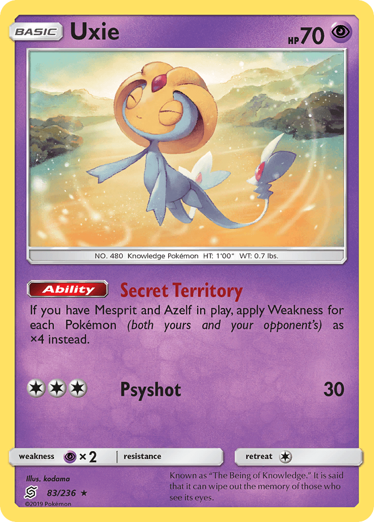 Uxie, kortbilde fra pokemontcg.io