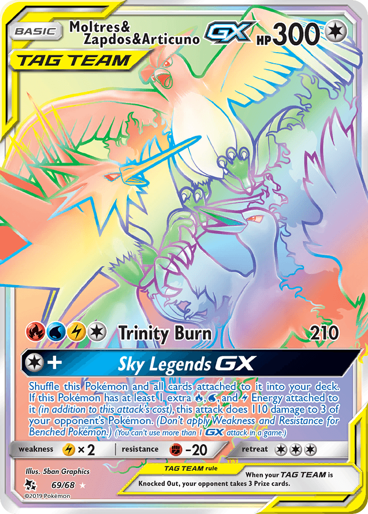 Moltres & Zapdos & Articuno-GX, kortbilde fra pokemontcg.io