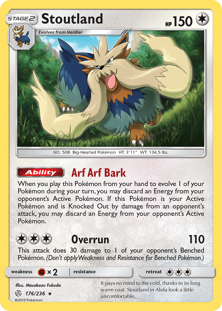 Stoutland, kortbilde fra pokemontcg.io