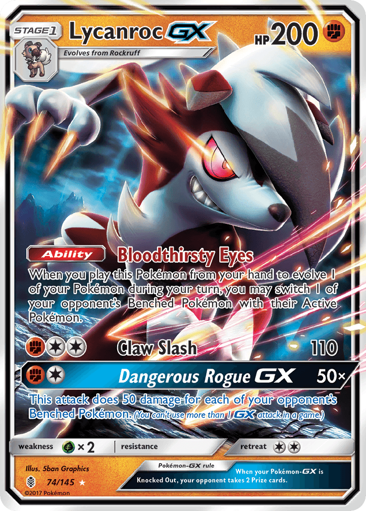Lycanroc-GX, kortbilde fra pokemontcg.io