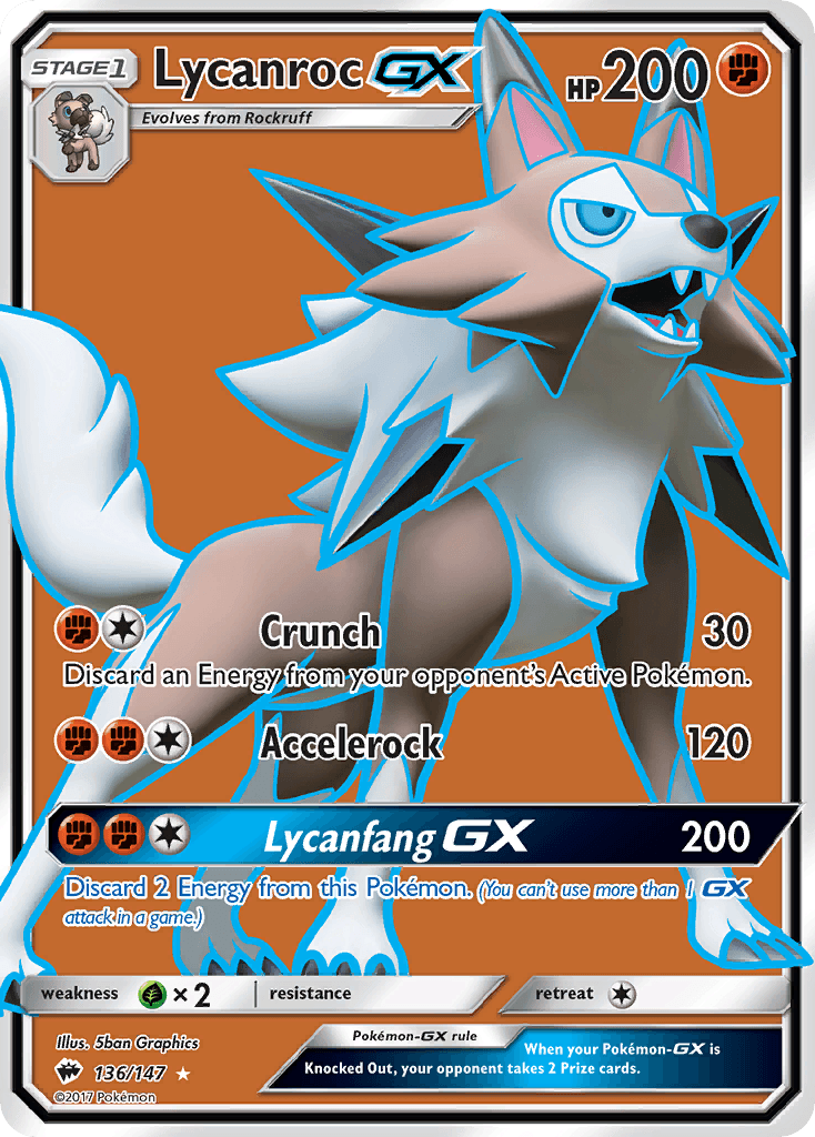 Lycanroc-GX, kortbilde fra pokemontcg.io