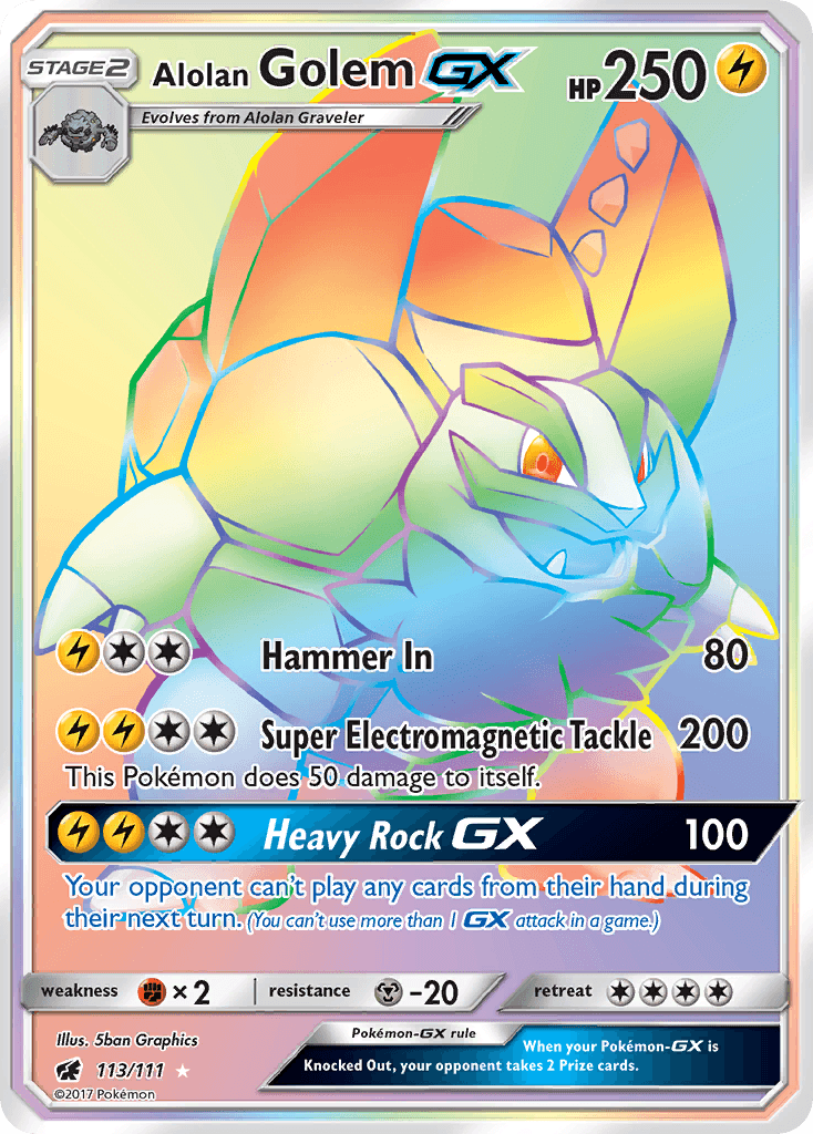 Alolan Golem-GX, kortbilde fra pokemontcg.io