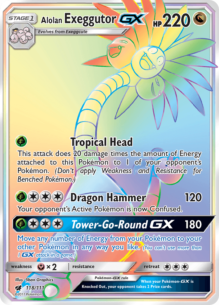 Alolan Exeggutor-GX, kortbilde fra pokemontcg.io